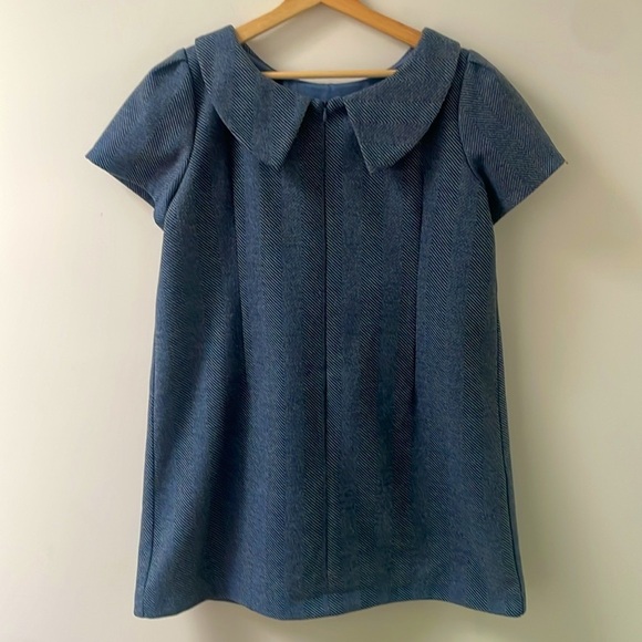Birds of North America Millerbird dress 12 blue herringbone twill shortsleeve - Picture 4 of 13
